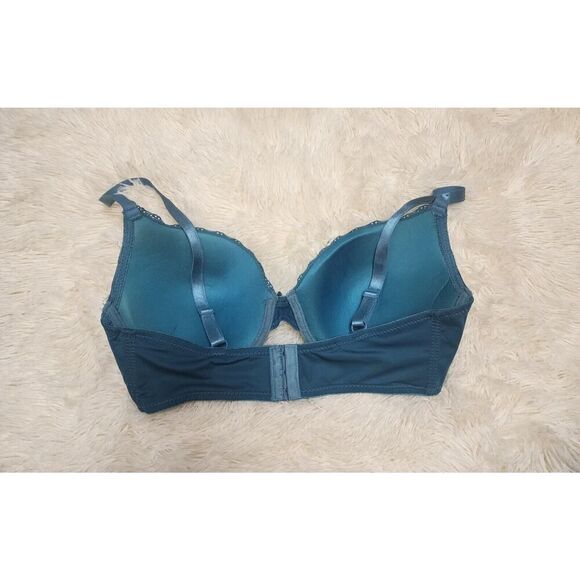 Delta Burke Womens Lace Trim Padded Underwire Bra Green - Size 38D - Picture 5 of 6